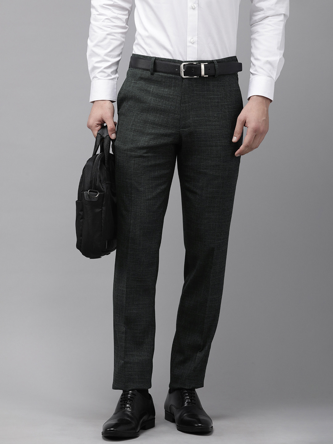 

Van Heusen Men Slim Fit Formal Trousers, Charcoal