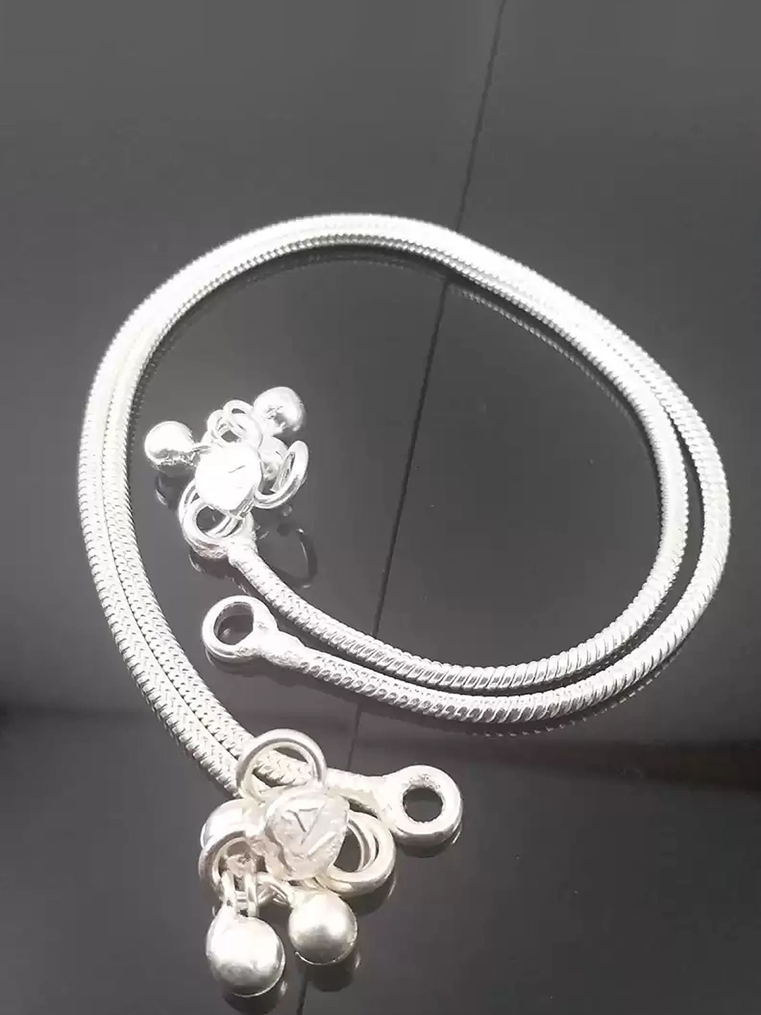 

RUHI COLLECTION Set Of 3 Silver-Plated & Beaded Anklets