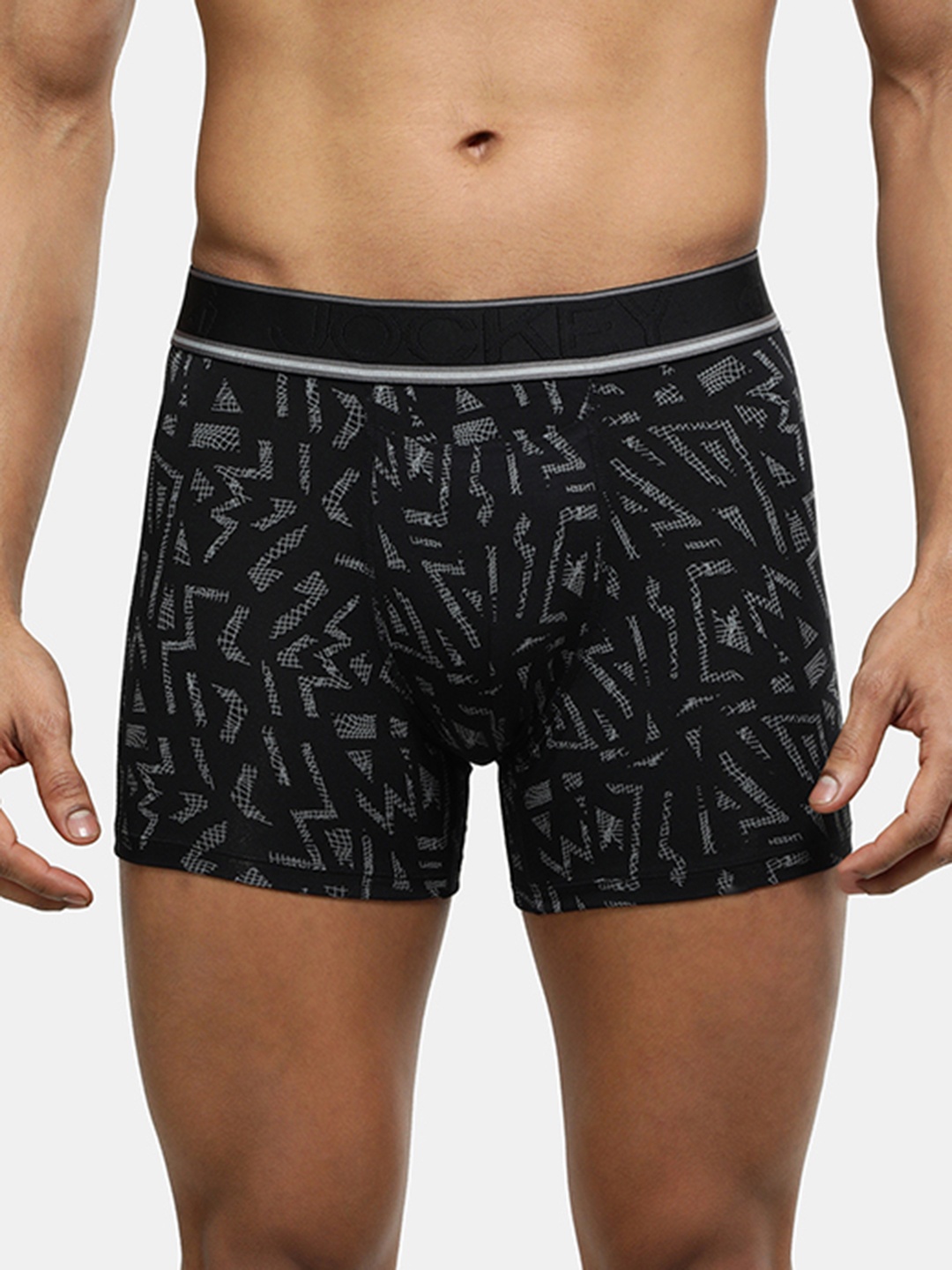 

Jockey Printed Mid-Rise Anti-Microbial Boxer Briefs HG32-0105-BLK01, Black