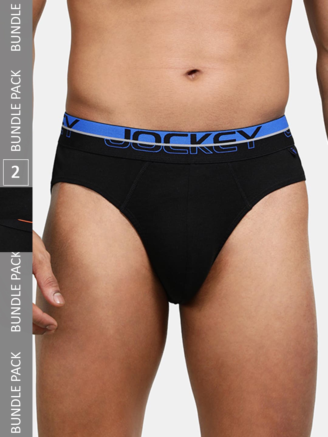 

Pack Of 2 Super Combed Cotton Rib Solid Brief with Ultrasoft Waistband -FP02, Navy blue