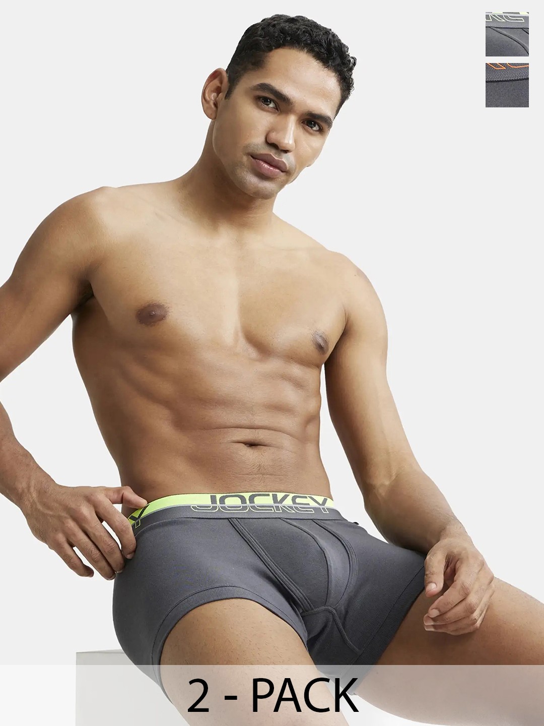 

Pack Of 2 Super Combed Cotton Rib Solid Trunk with Ultrasoft Waistband-FP03, Grey