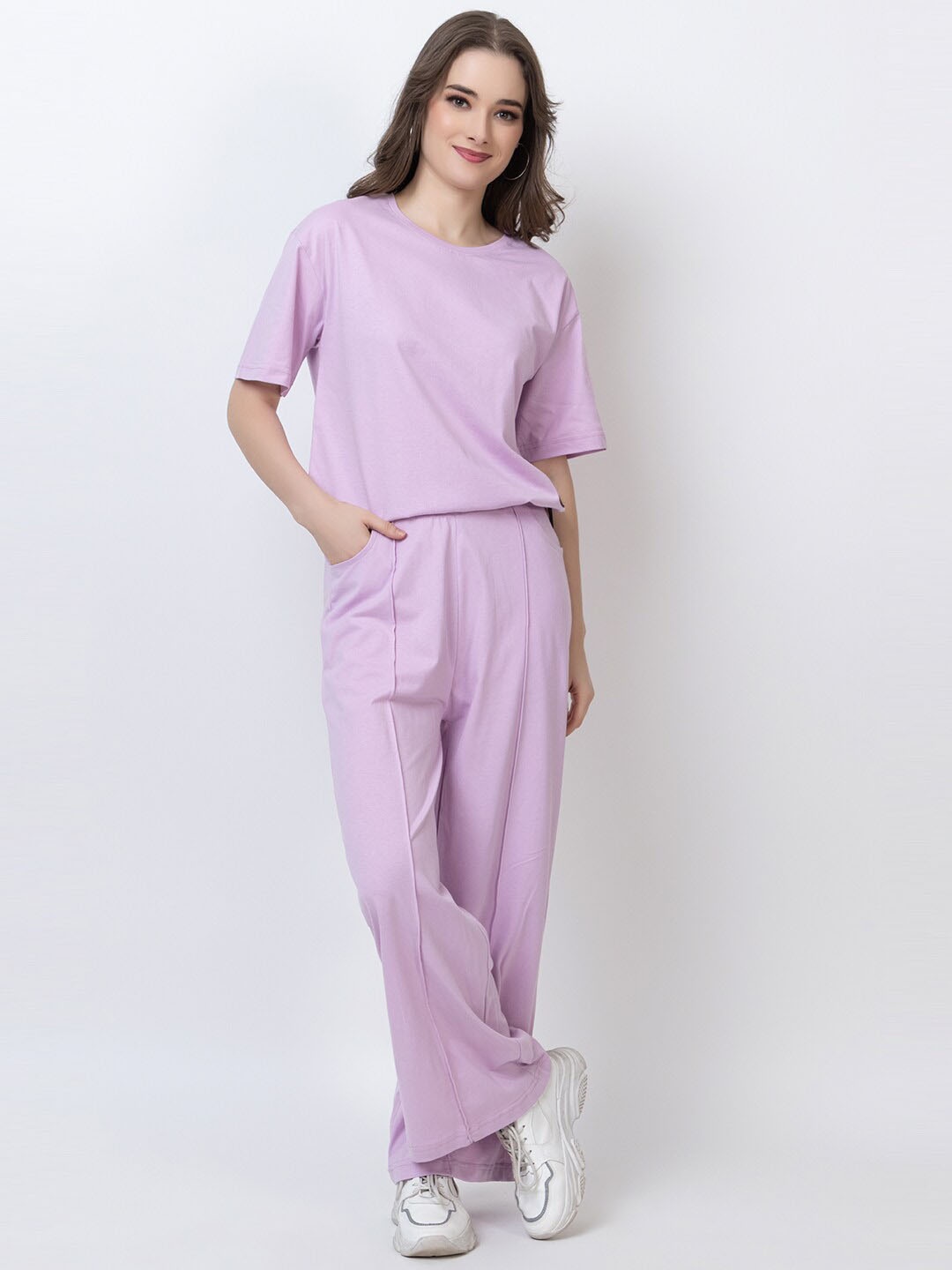 

KEPA Round Neck T-Shirt With Trousers, Lavender