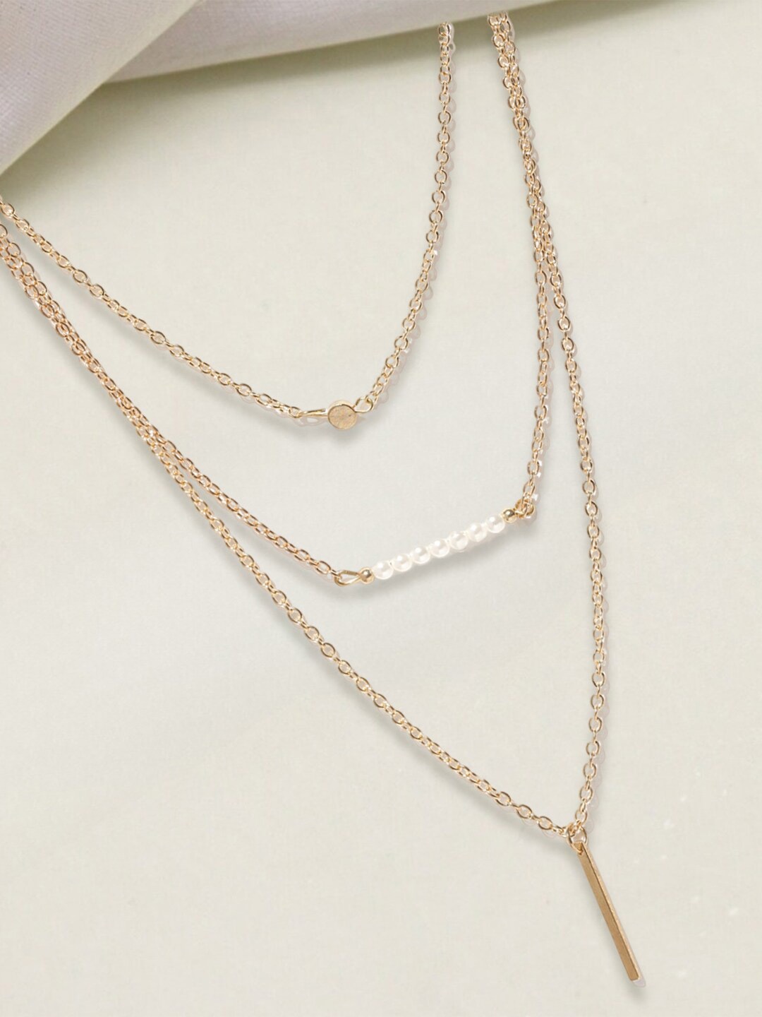 

OOMPH Layered Multi-Strand Fashion Necklace, Gold