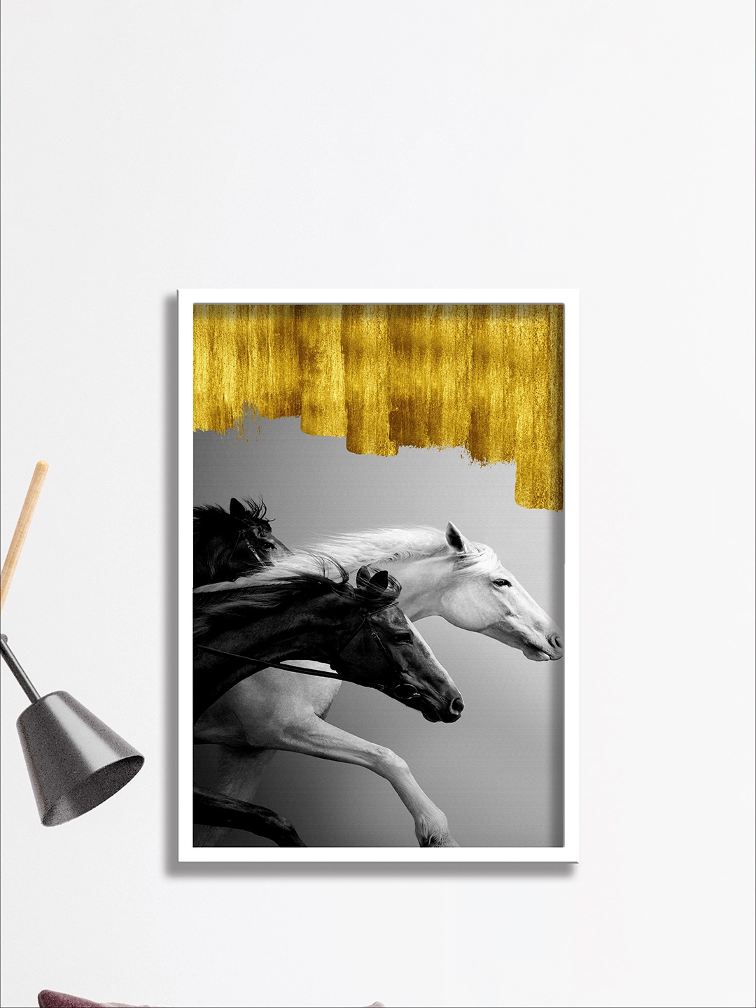 

SAF Black & Grey Modern Painting Framed Wall Art