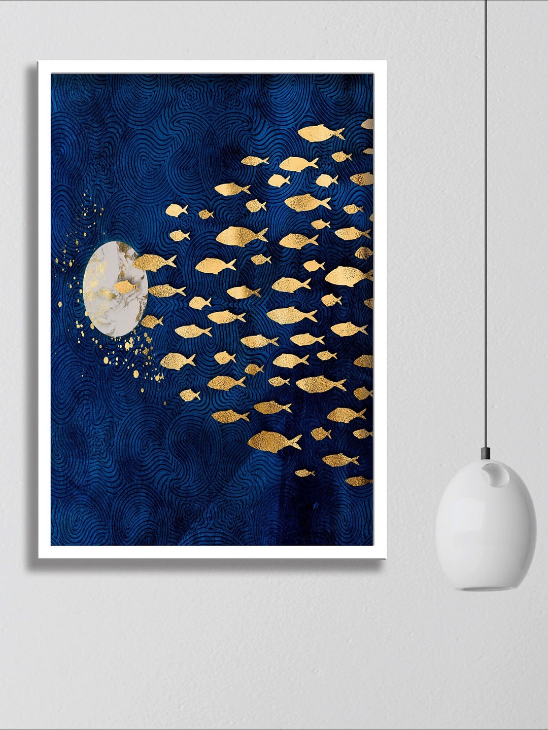 

SAF Blue & White 300GSM Framed Modern Art Wall Painting