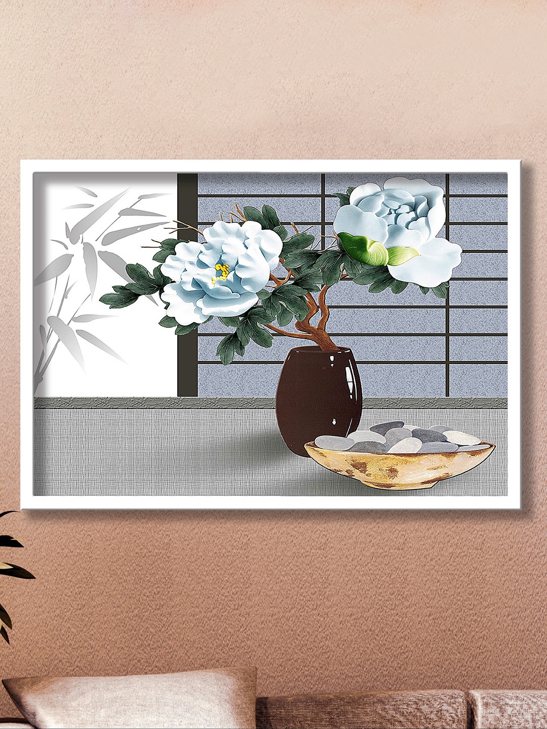 

SAF Grey & White Modern Art Wall Painting