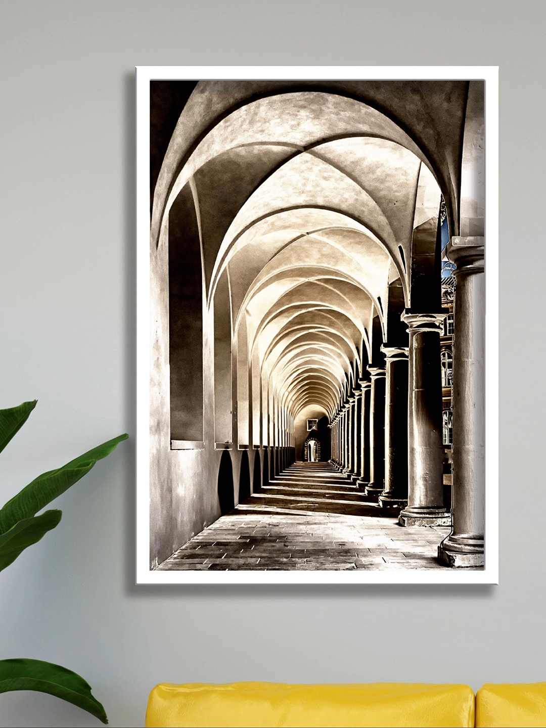 

SAF White & Grey Framed Modern Painting Wall Art