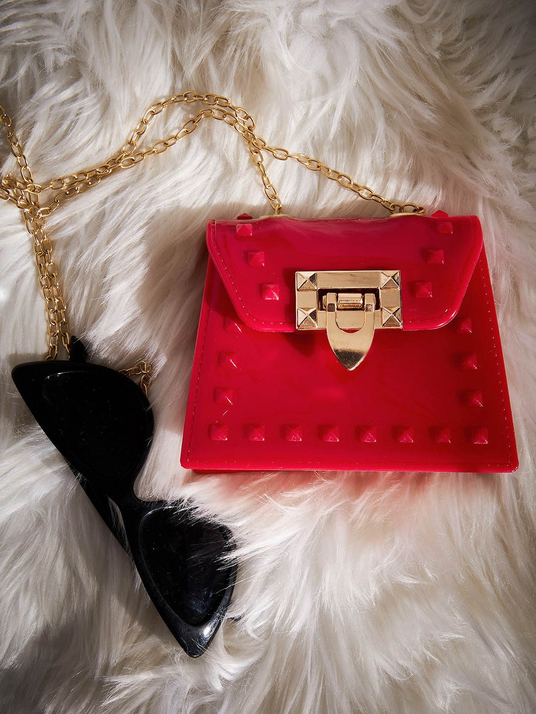 

Athena PU Structured Shoulder Bag with Tasselled, Red