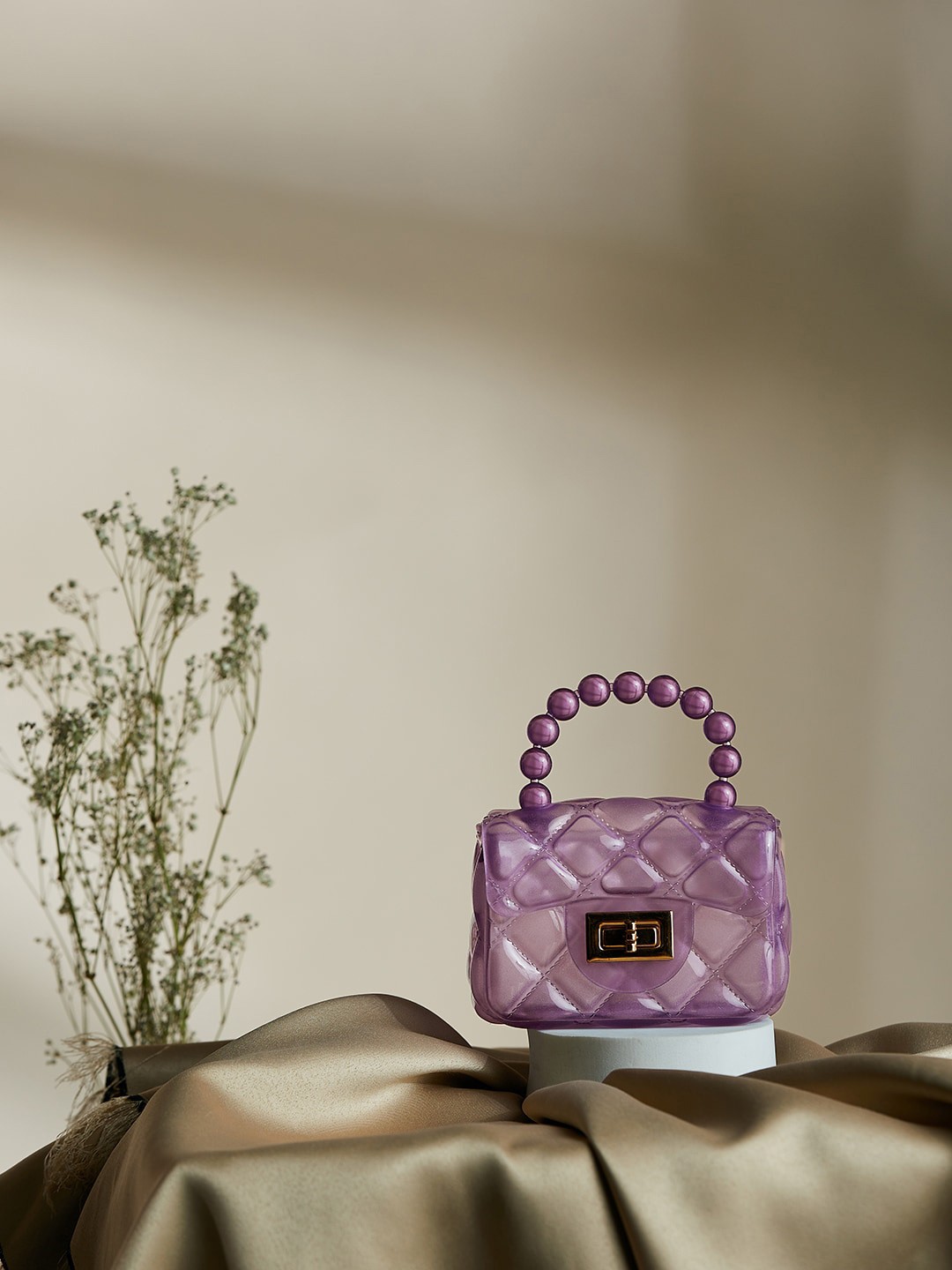 

Athena PU Structured Handheld Bag with Tasselled, Lavender