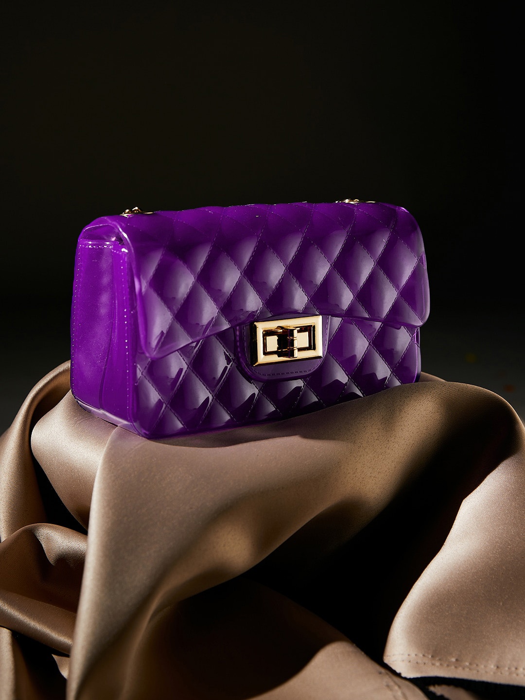 

Athena PU Structured Sling Bag with Quilted, Purple