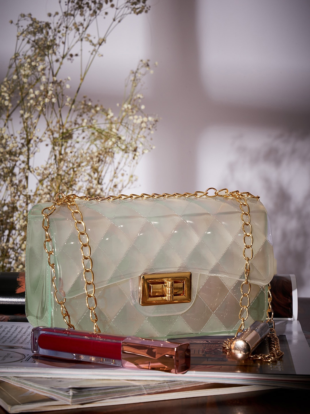 

Athena White Textured PU Structured Sling Bag