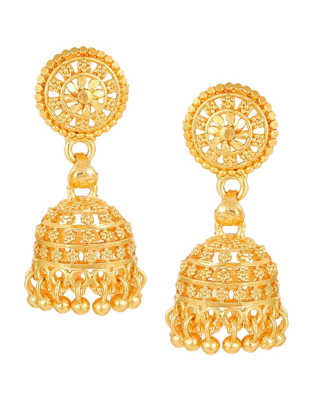 

Vighnaharta Gold-Plated Dome-Shaped Jhumkas