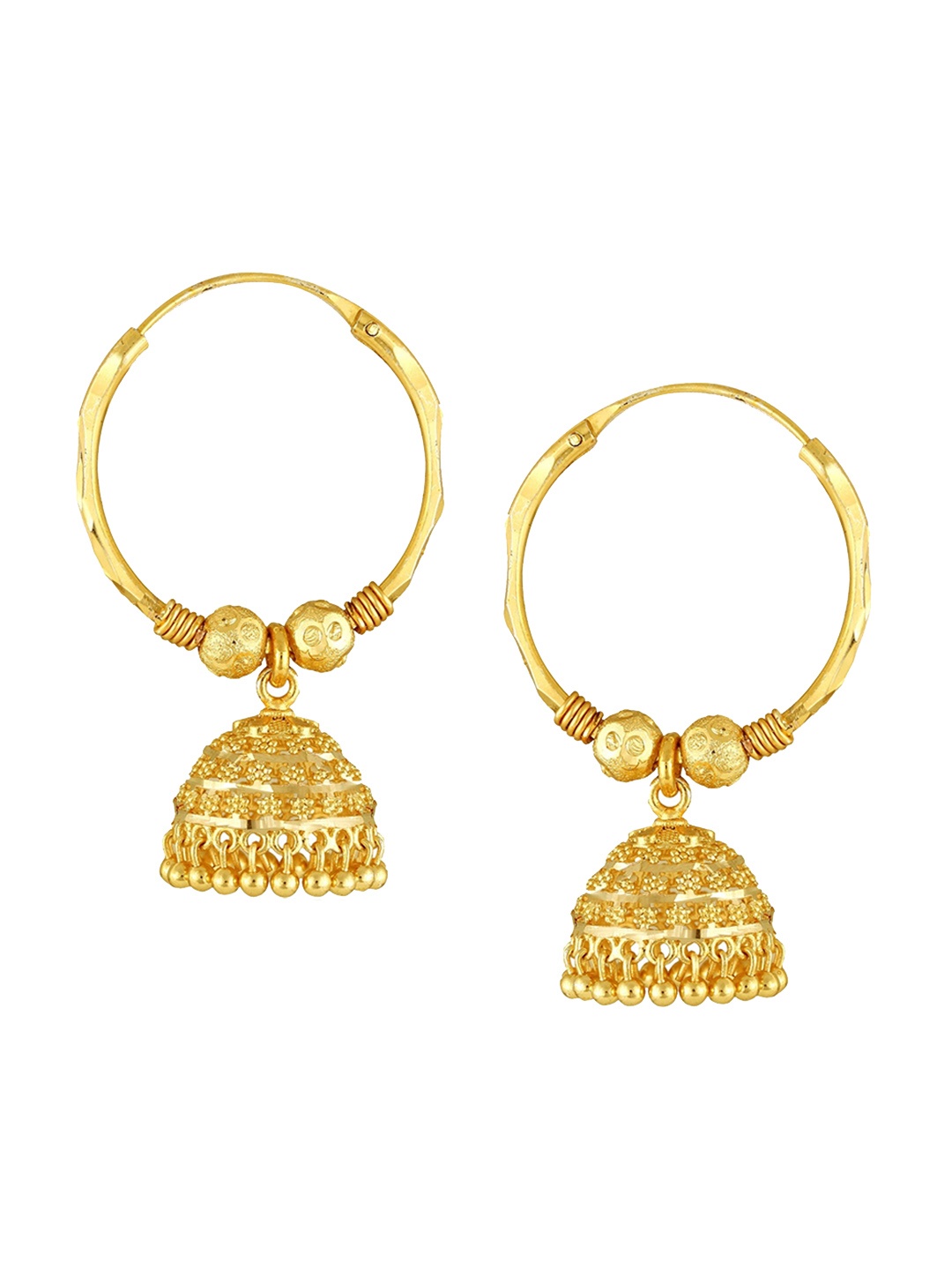 

Vighnaharta Gold-Plated Circular Hoop Earrings
