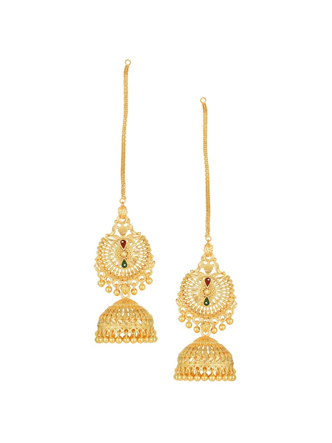 

Vighnaharta Gold-Plated Floral Jhumkas