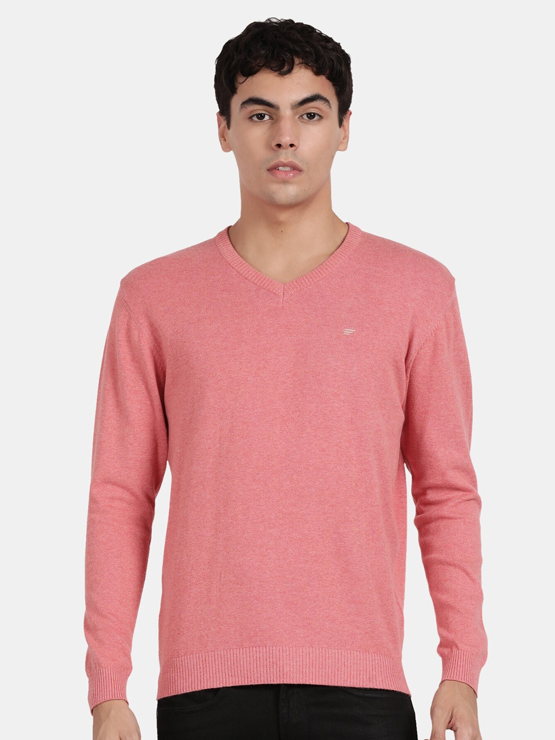 

t-base t-base Pullover Cotton Sweater, Coral