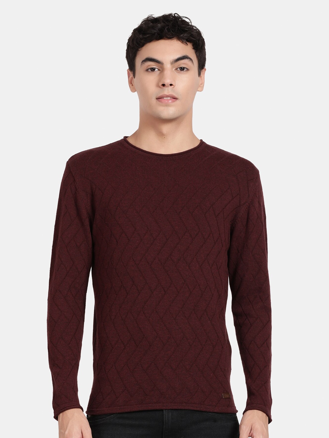 

t-base Ribbed Long Sleeves Pullover, Maroon