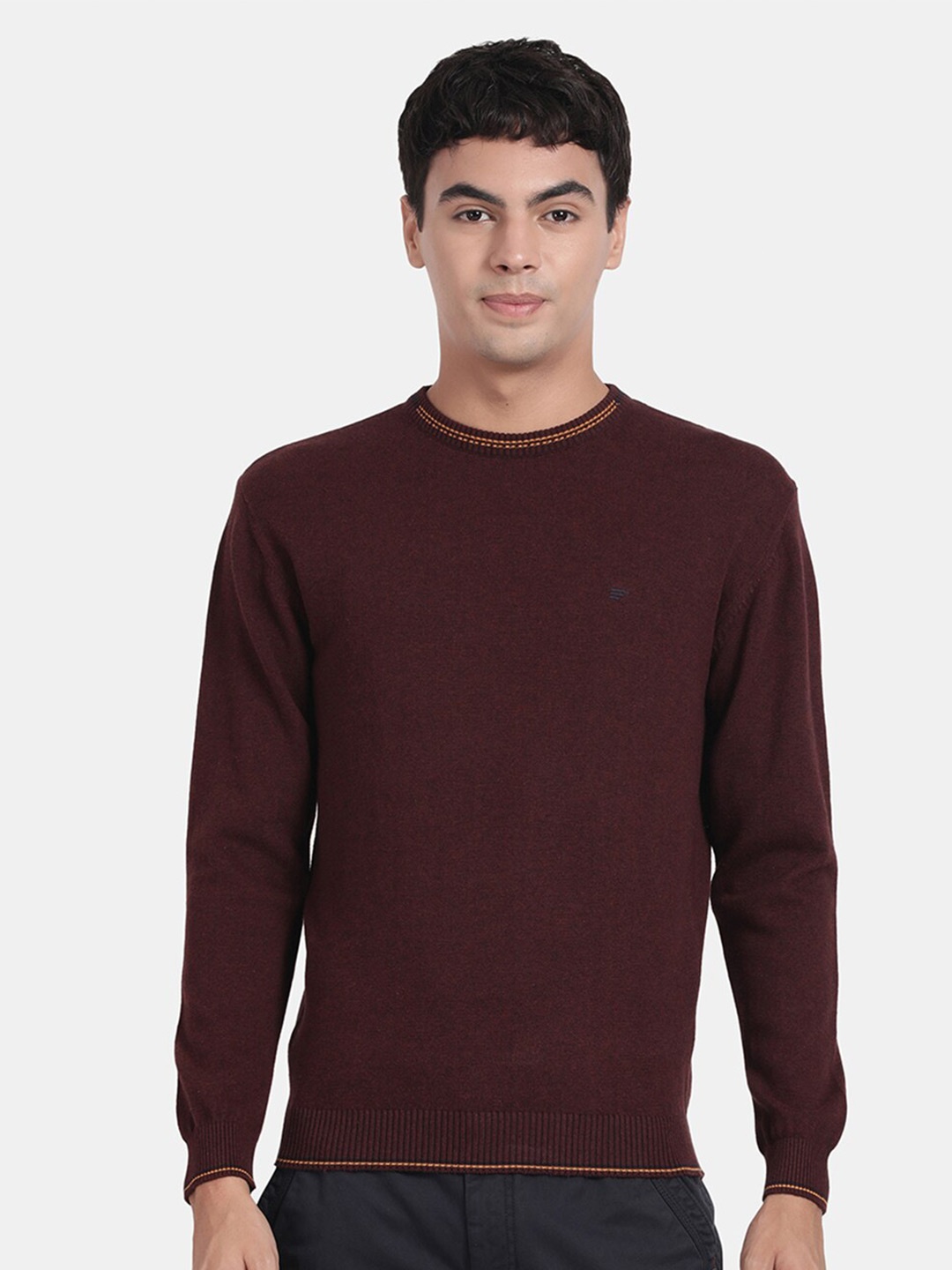 

t-base Long Sleeves Cotton Pullover, Maroon