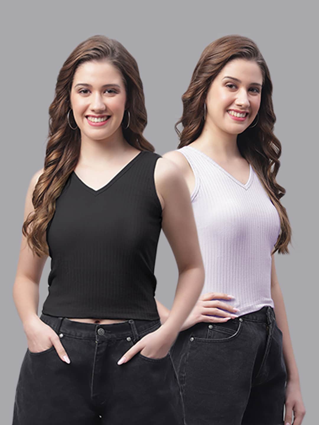 

Friskers Pack Of 2 Striped Fitted Top, Black