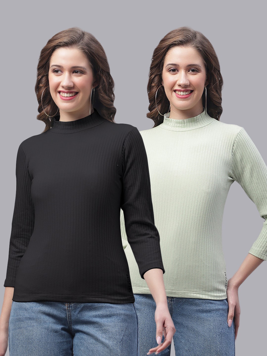 

Friskers Pack Of 2 Striped T-Shirt, Black