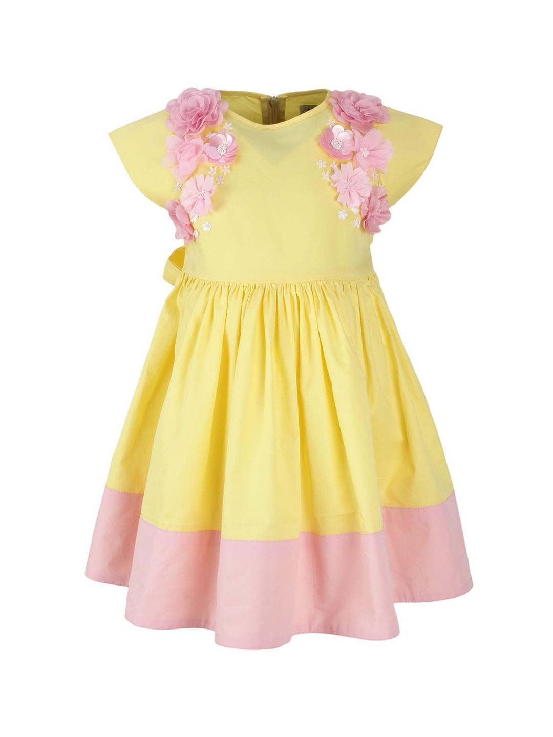 

A Little Fable Girls Floral Embellished Fit & Flare Dress, Yellow
