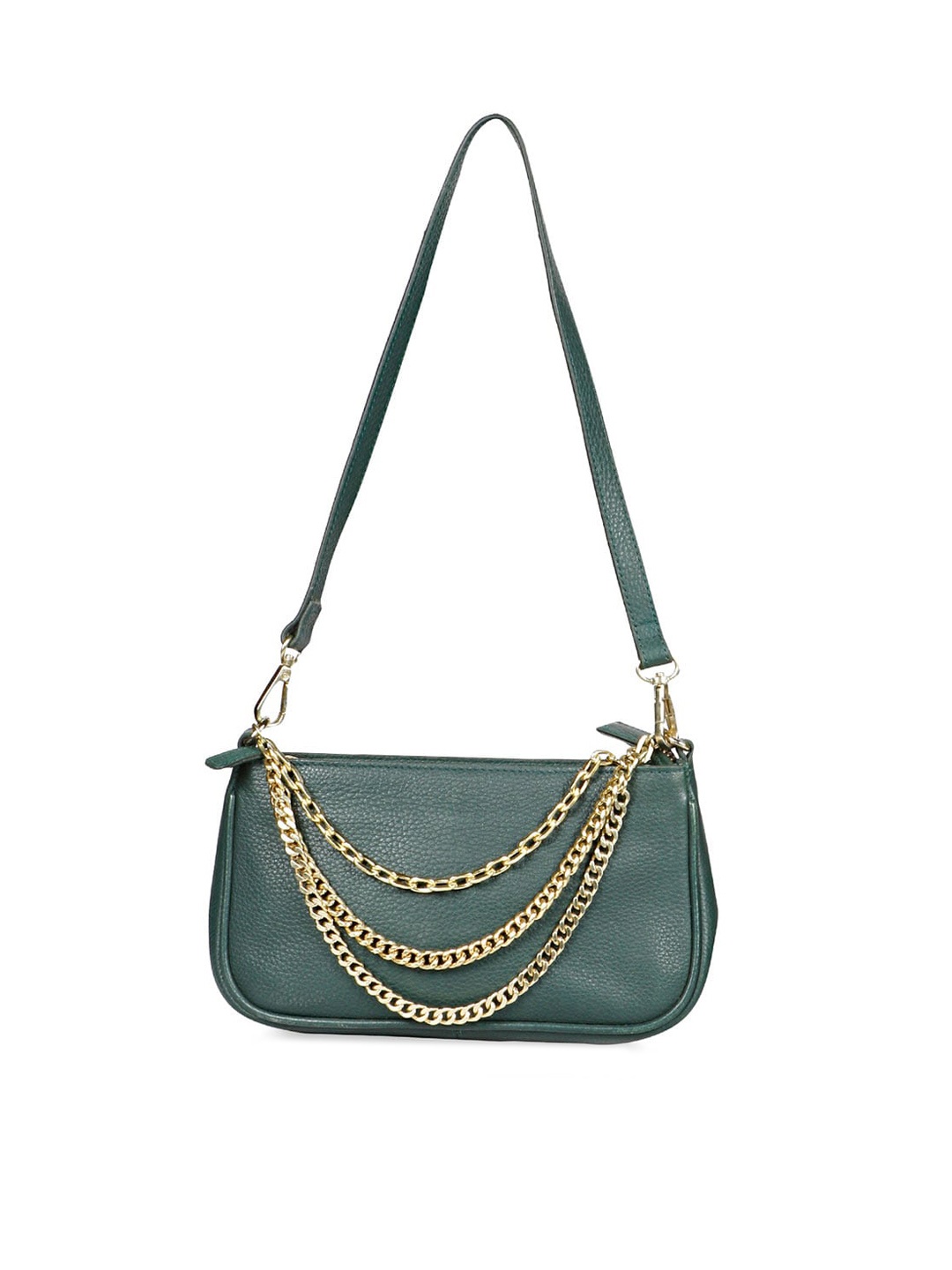 

Saint G Textured Leather Structured Sling Bag, Green