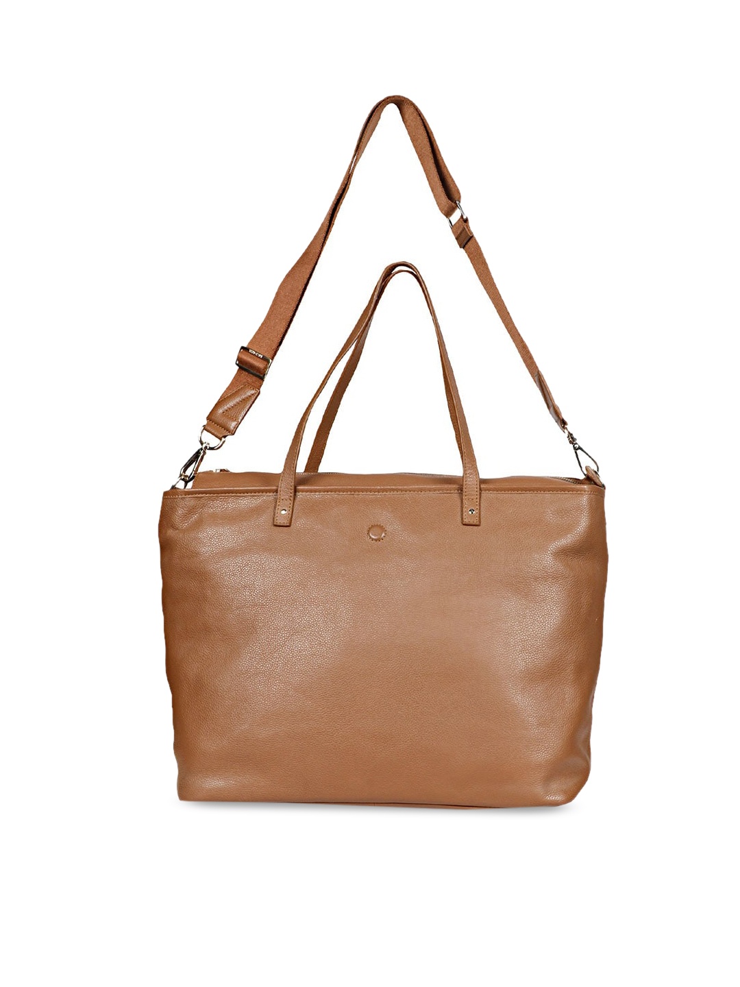 

Saint G Textured Leather Structured Shoulder Bag, Tan