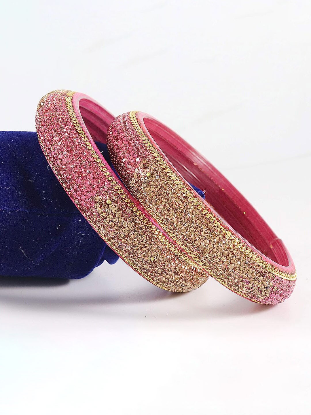

NMII Set Of 2 Zircon Studded Bangles, Gold