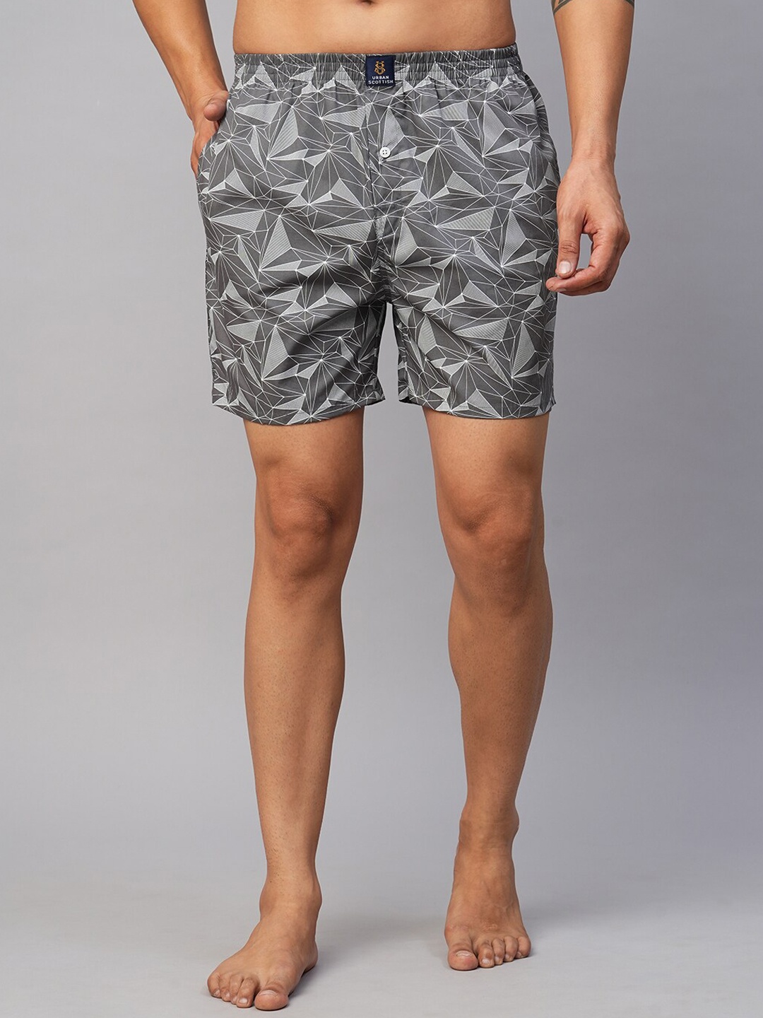 

URBAN SCOTTISH Pure Cotton Boxer- USBX039, Grey
