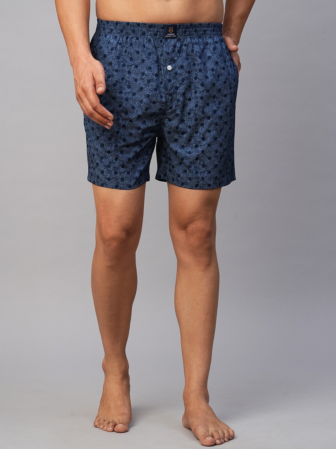 

URBAN SCOTTISH Pure Cotton Boxer- USBX033, Blue