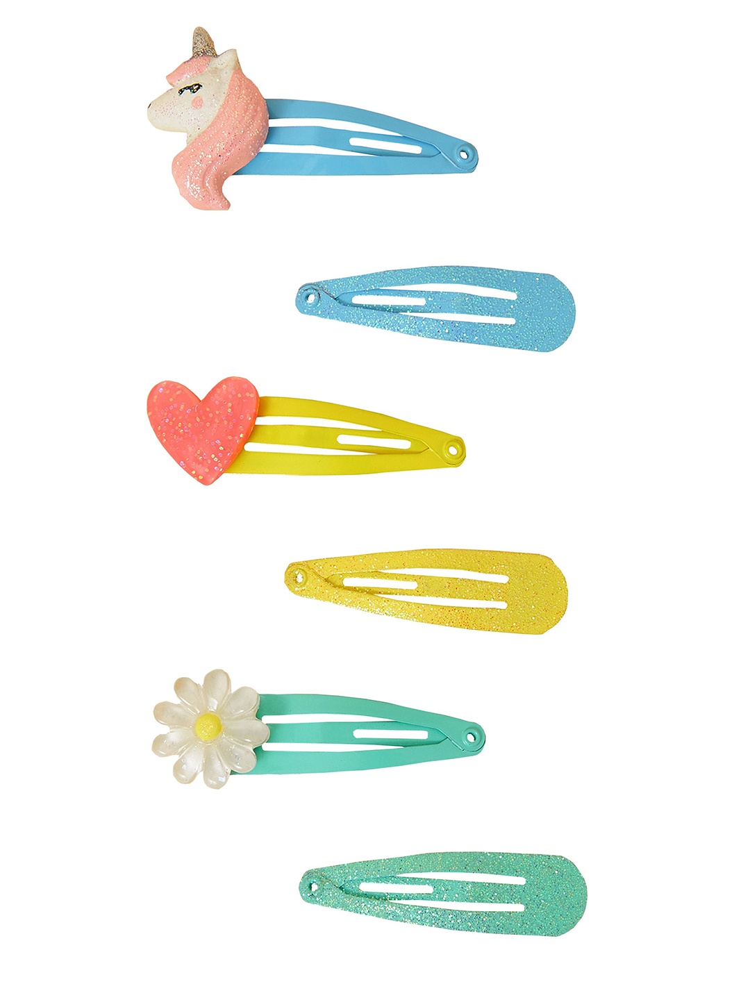 

Accessorize Girls Set of 6 Unicorn Hair Clic Clacs, Blue