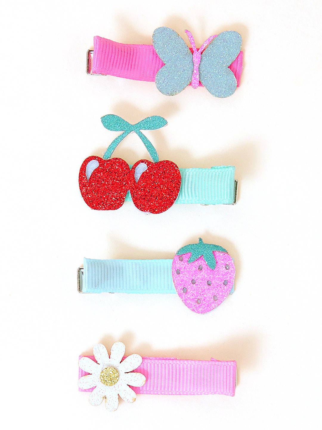

Accessorize Set of 4 London Girls Alligator Hair Clips, Turquoise blue