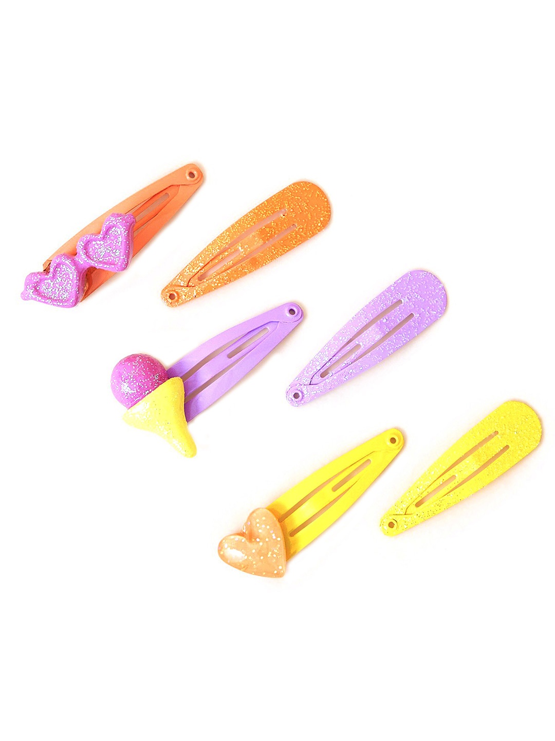 

Accessorize London Girl Set of 6 Funshine Hair Clic Clacs, Orange