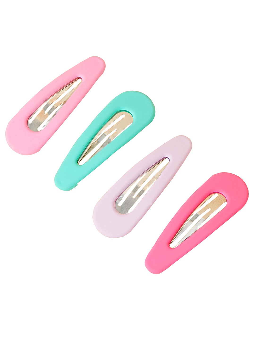 

Accessorize London Girls Set of 4 Matt Hair Clic Clacs, Pink