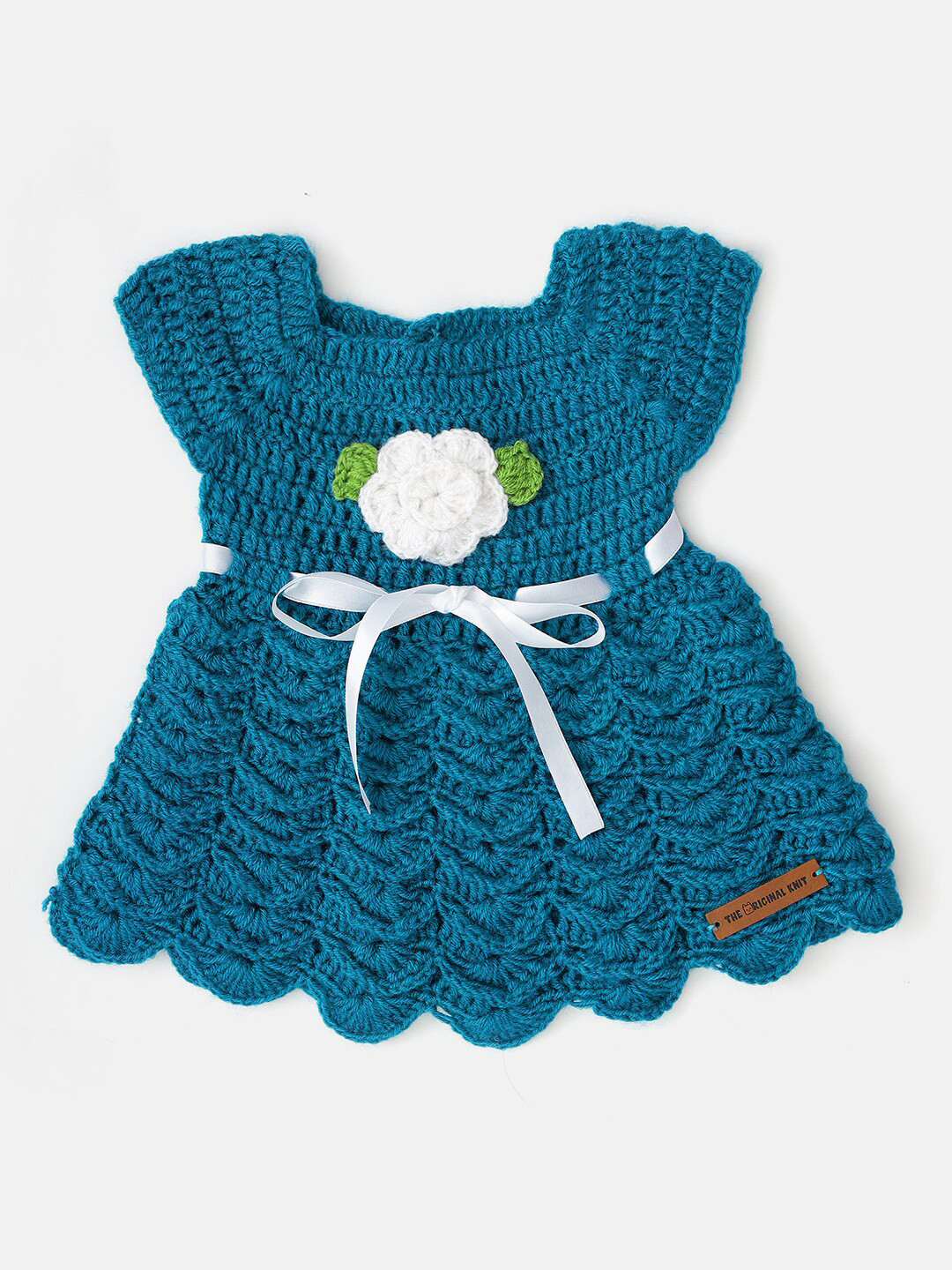 

The Original Knit Infant Girls Cap Sleeves Fit & Flare Dress, Blue