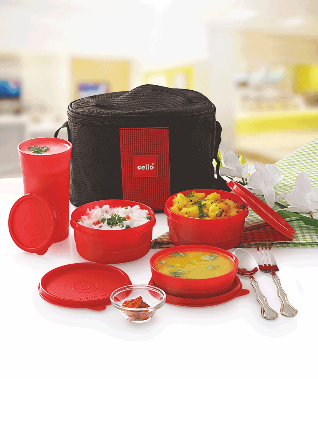 

Cello Maxfresh Set of 3 Red Suoer Plastic Lunch Box