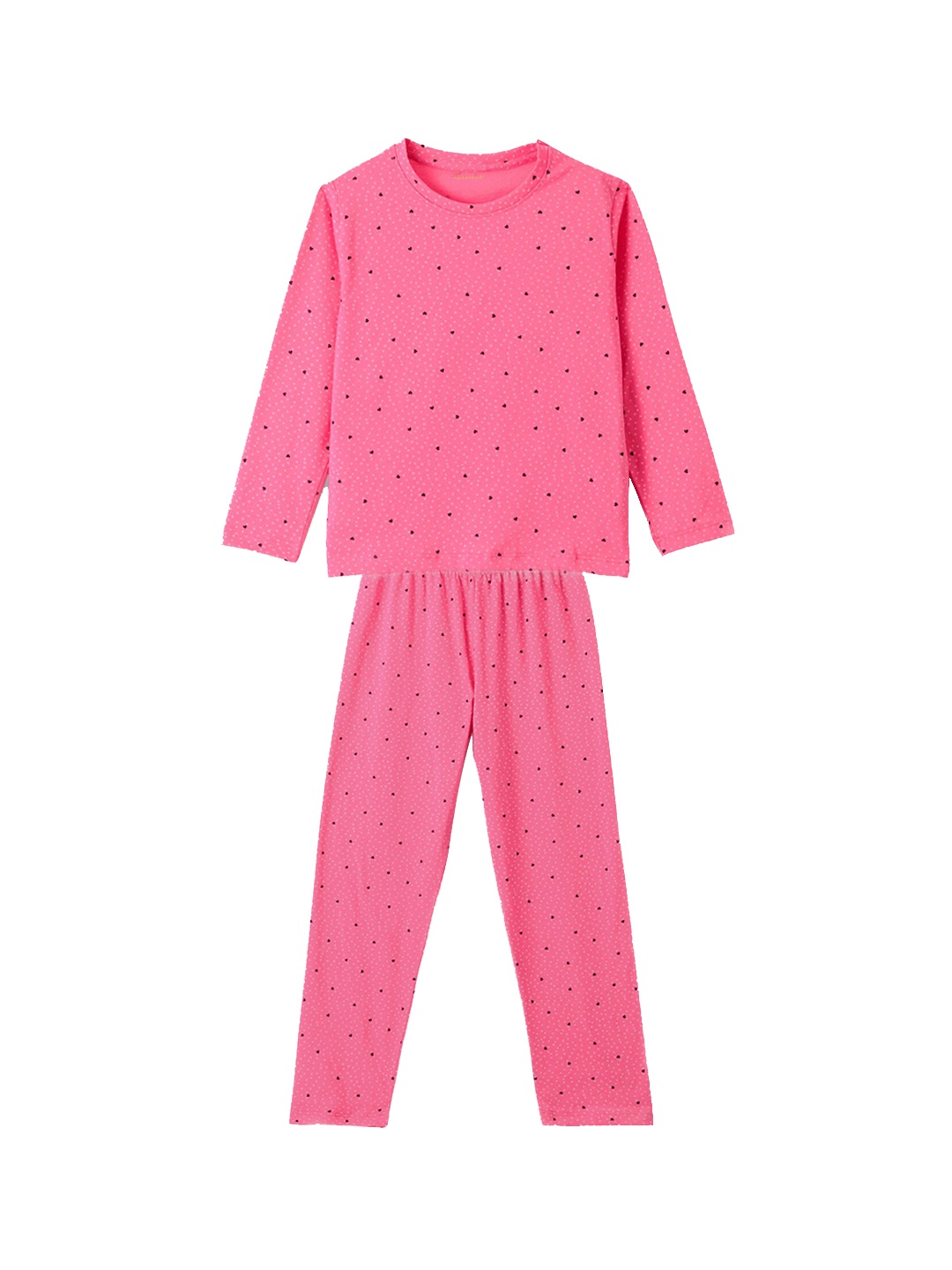 

Kanvin Girls Pink & White Printed Night Suit