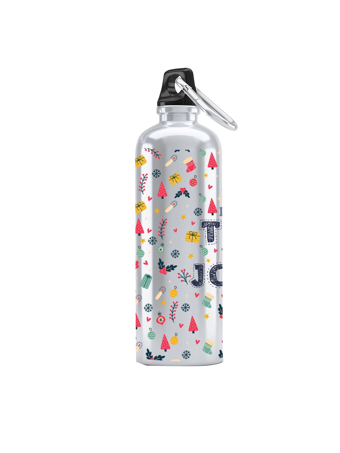 

macmerise White & Red Christmas Time Design Aluminium Sipper Water Bottle 750 Ml