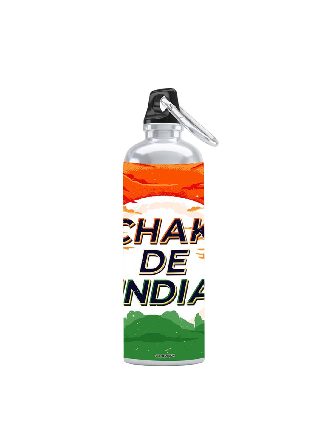 

macmerise Metallic -Toned & White Chak De India Printed Sipper Water Bottle 750 Ml