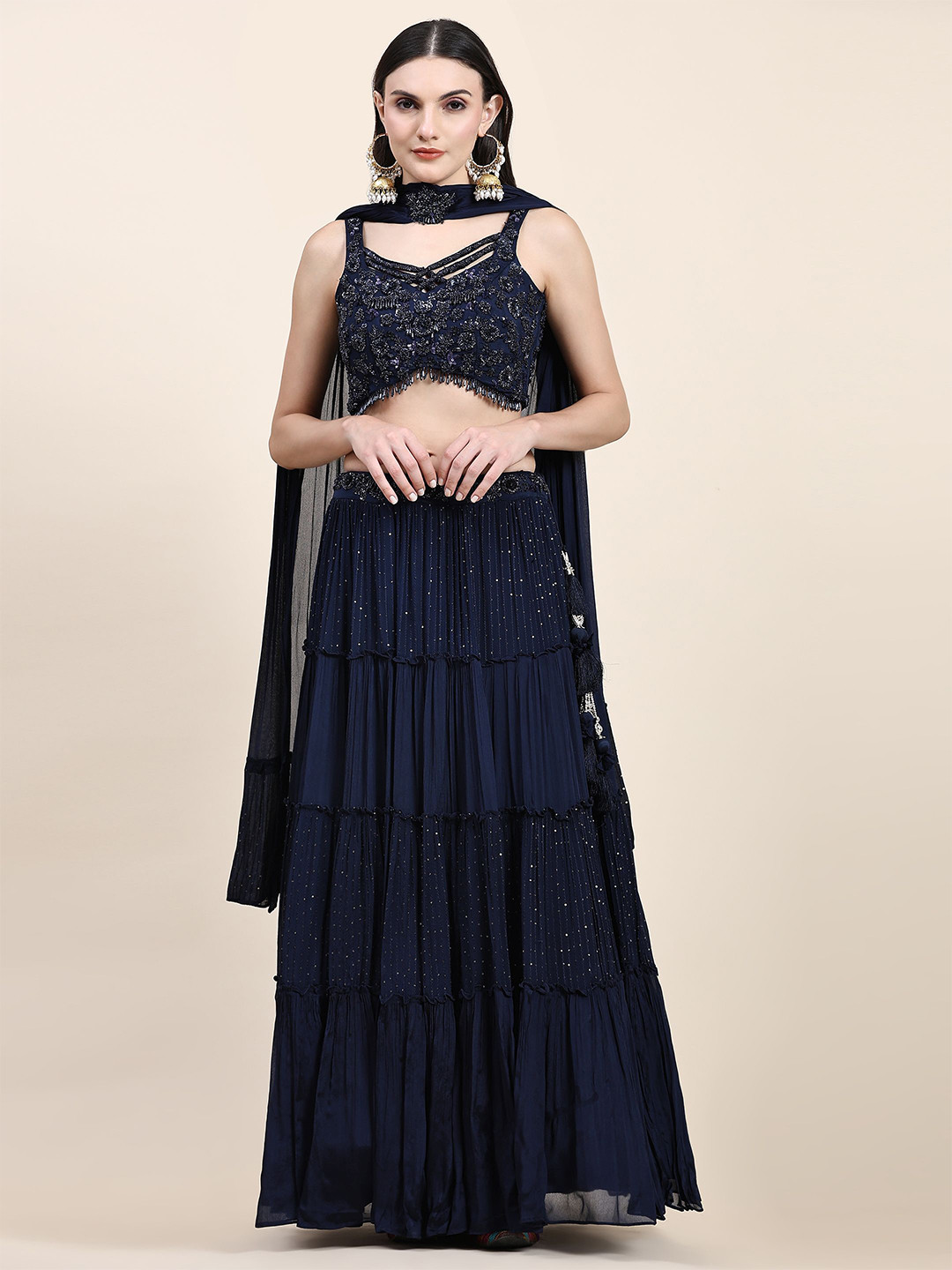 

Phenav Embellished Ready to Wear Lehenga & Blouse With Dupatta, Yellow