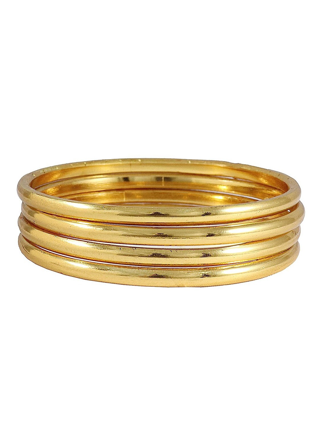 

NMII Set Of 4 Glossy Antique Bangles, Gold