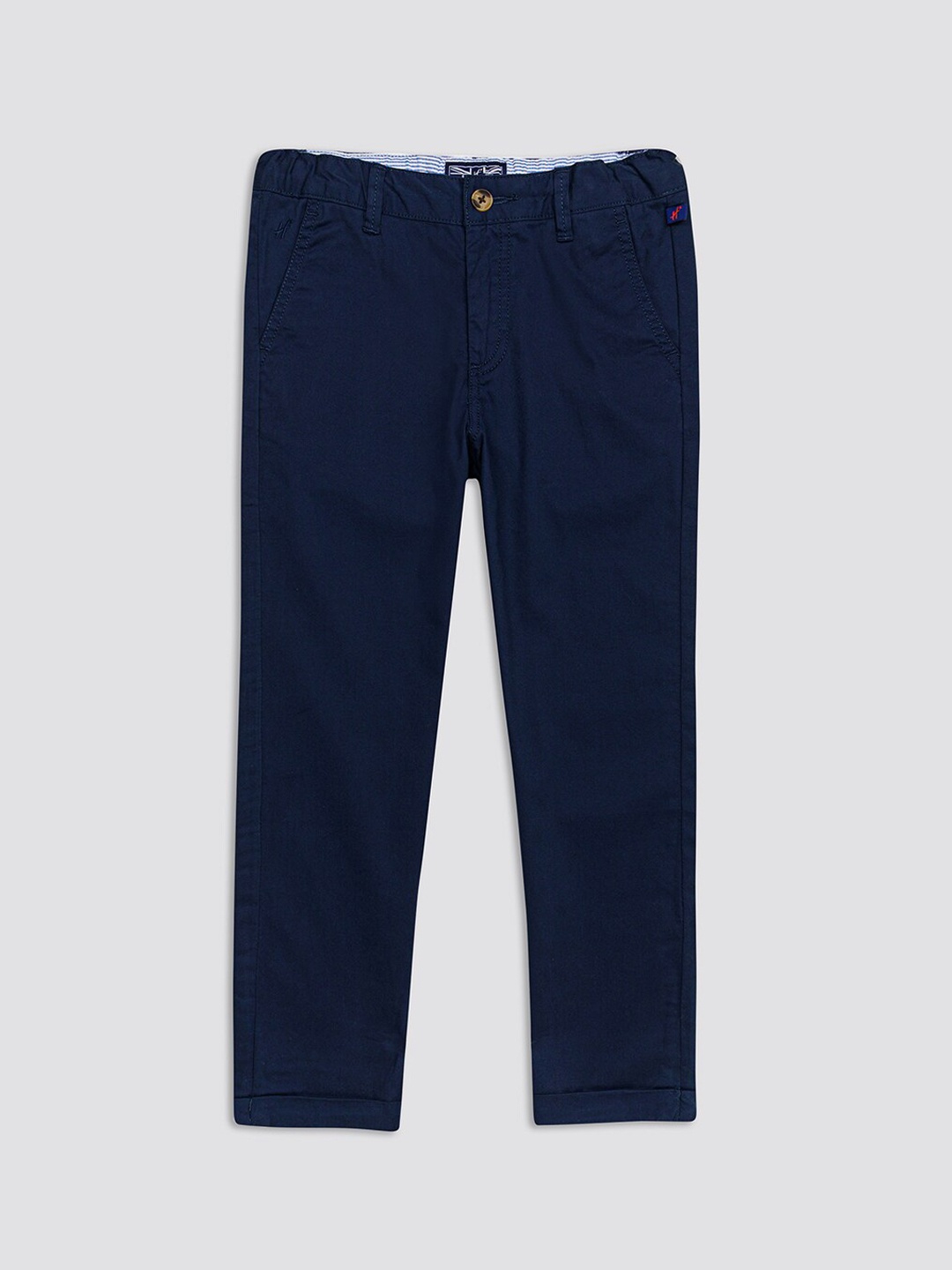 

H By Hamleys Boys Mid Rise Plain Cotton Chinos, Navy blue