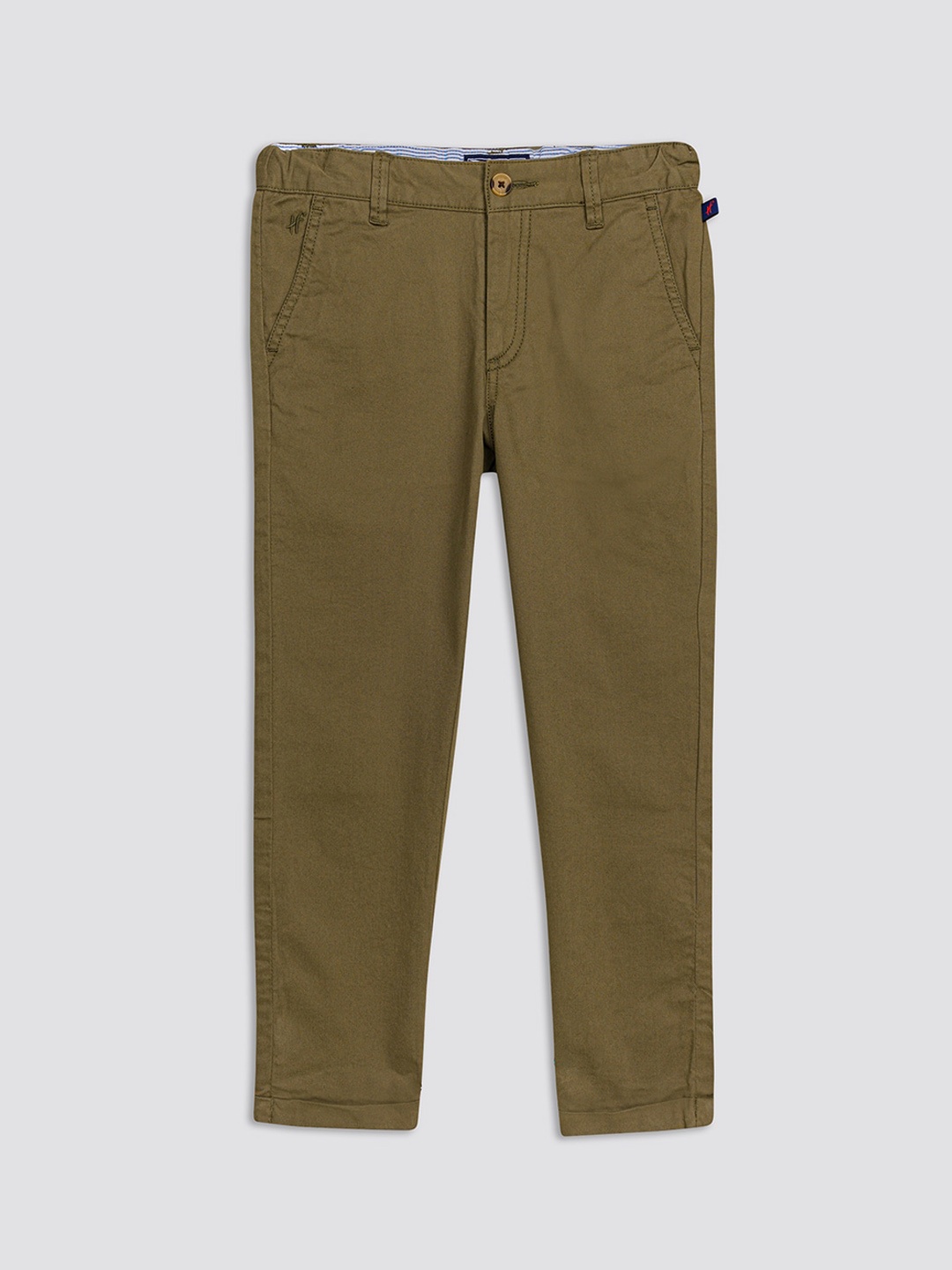

H By Hamleys Boys Mid Rise Plain Cotton Chinos, Green