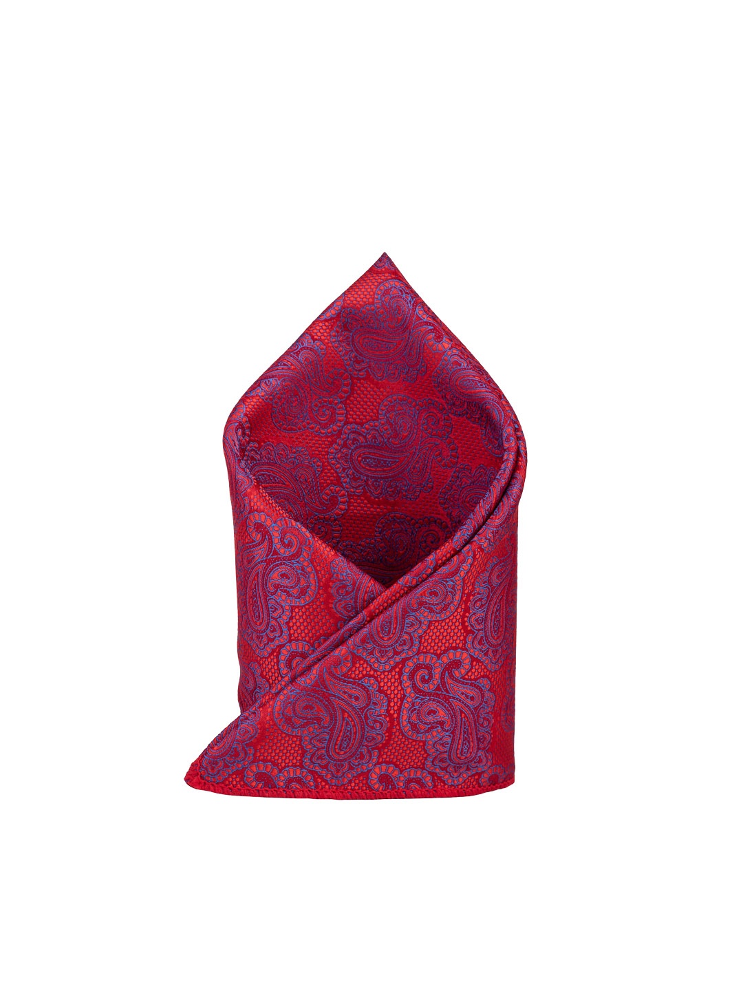 

The Tie Hub Men Paisley Printed Pocket Square, Red