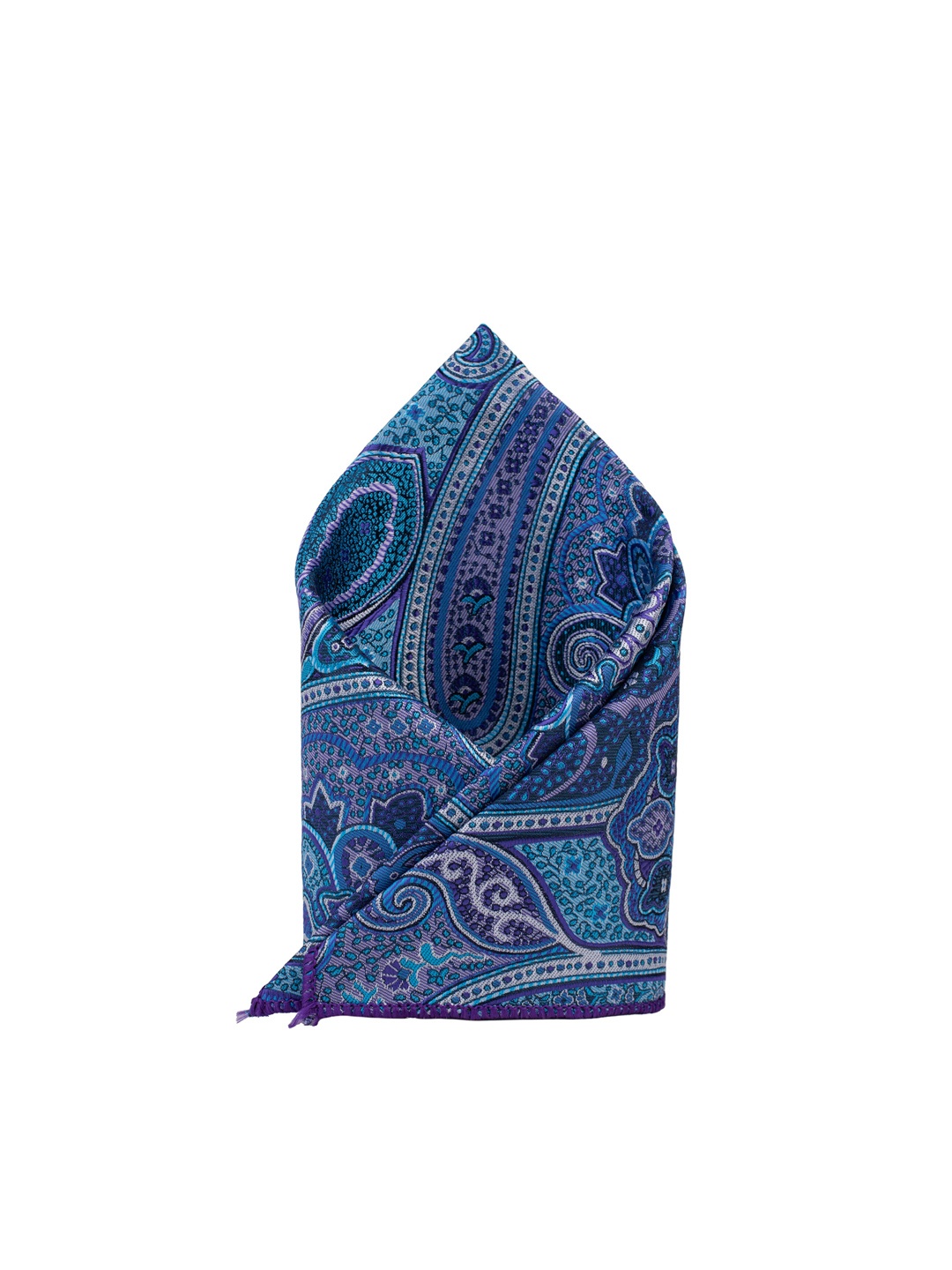 

The Tie Hub Men Paisley Printed Pocket Square, Blue