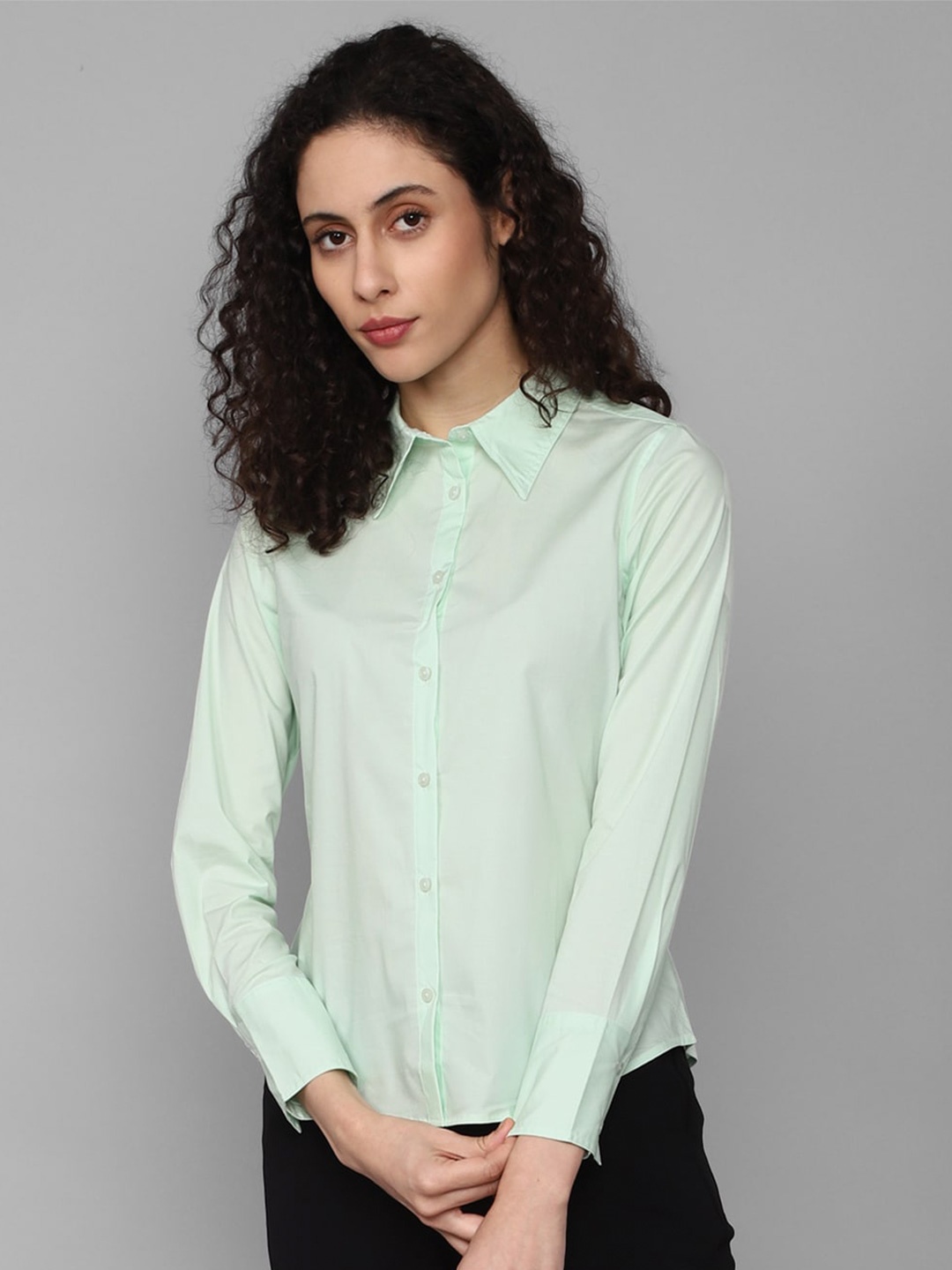 

Allen Solly Woman Opaque Casual Shirt, Green