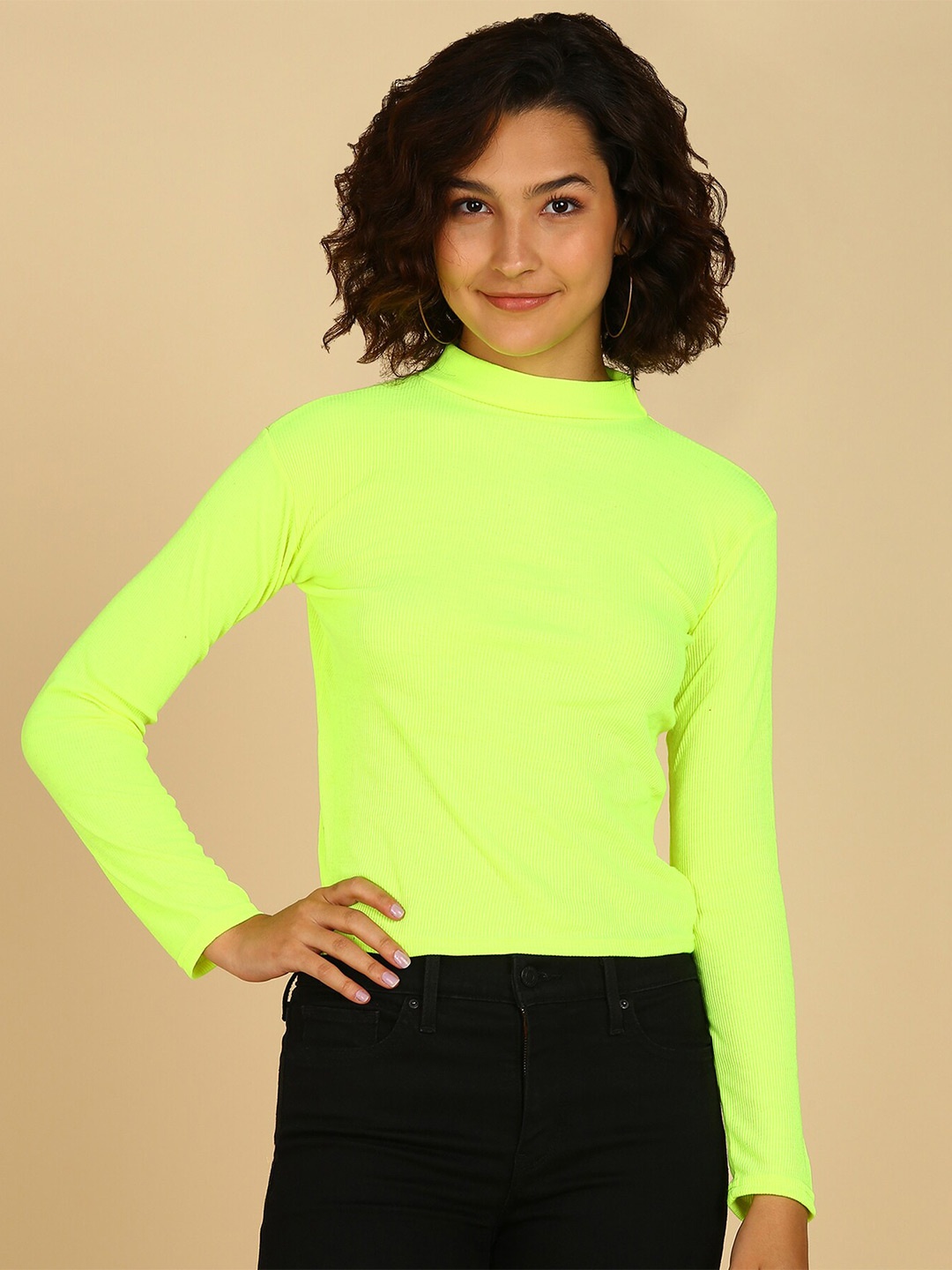 

KASHIAN High Neck Top, Fluorescent green
