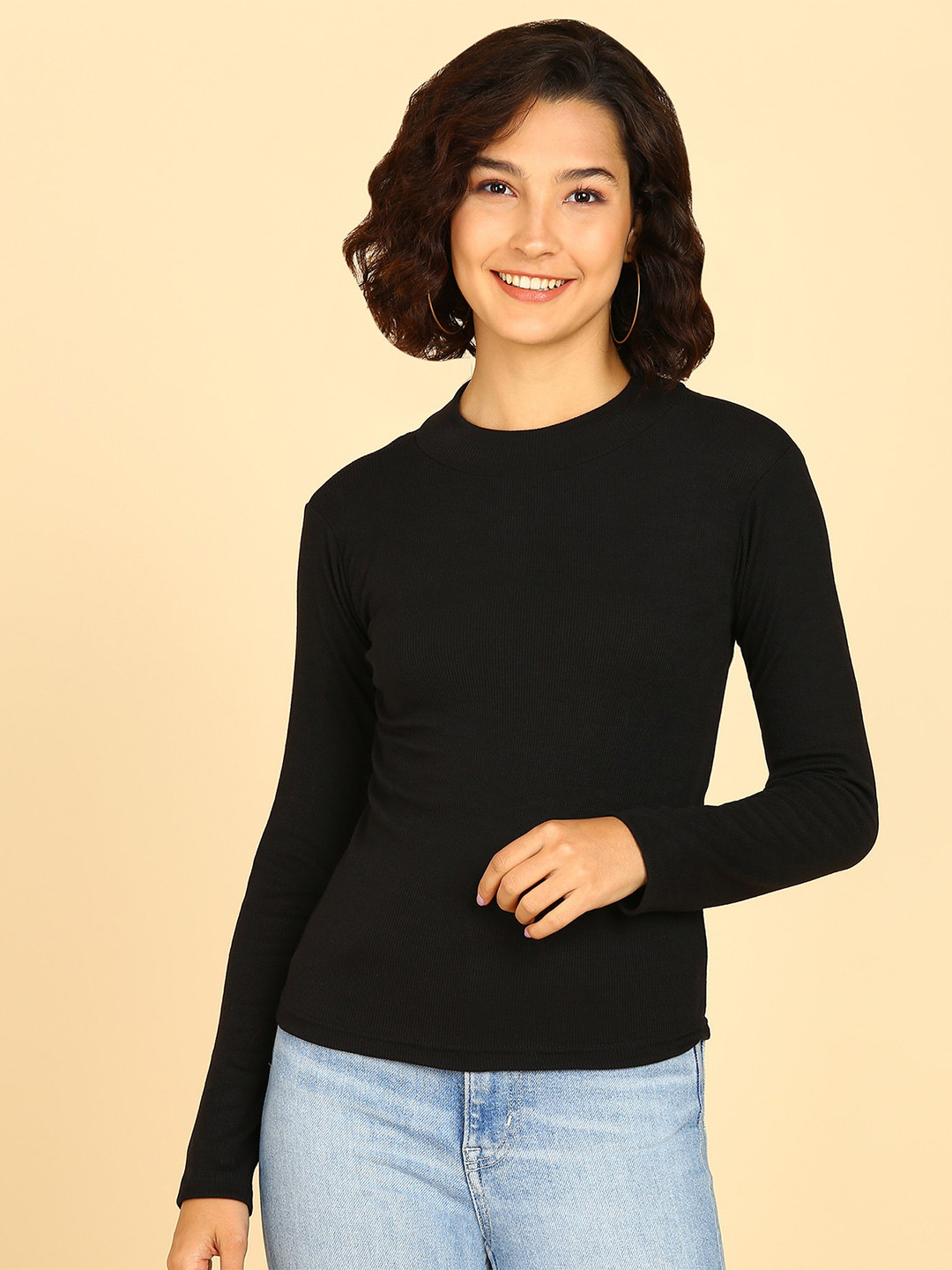 

KASHIAN Long Sleeves Top, Black