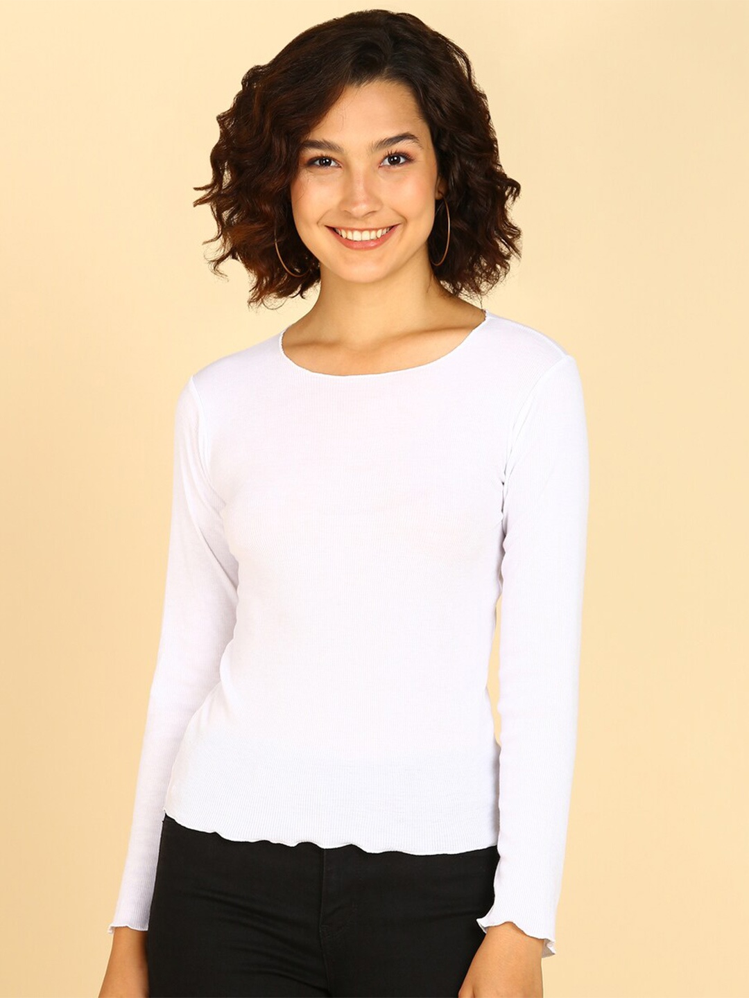 

KASHIAN Long Sleeves Top, White