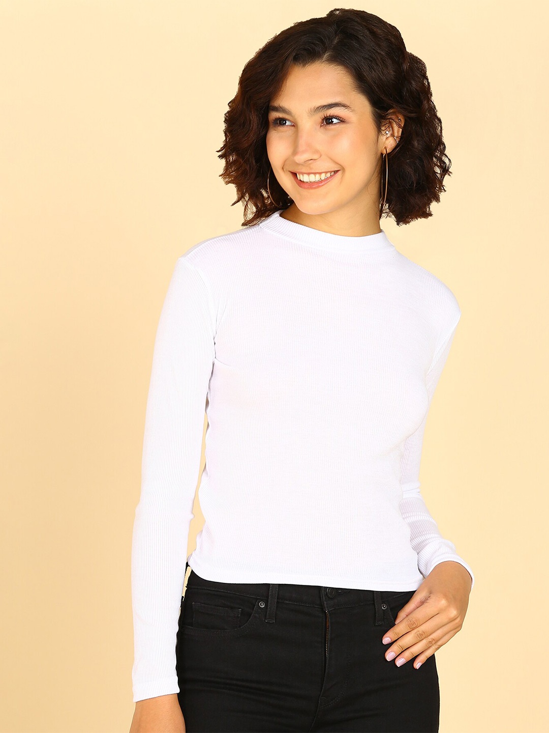 

KASHIAN High Neck Top, White