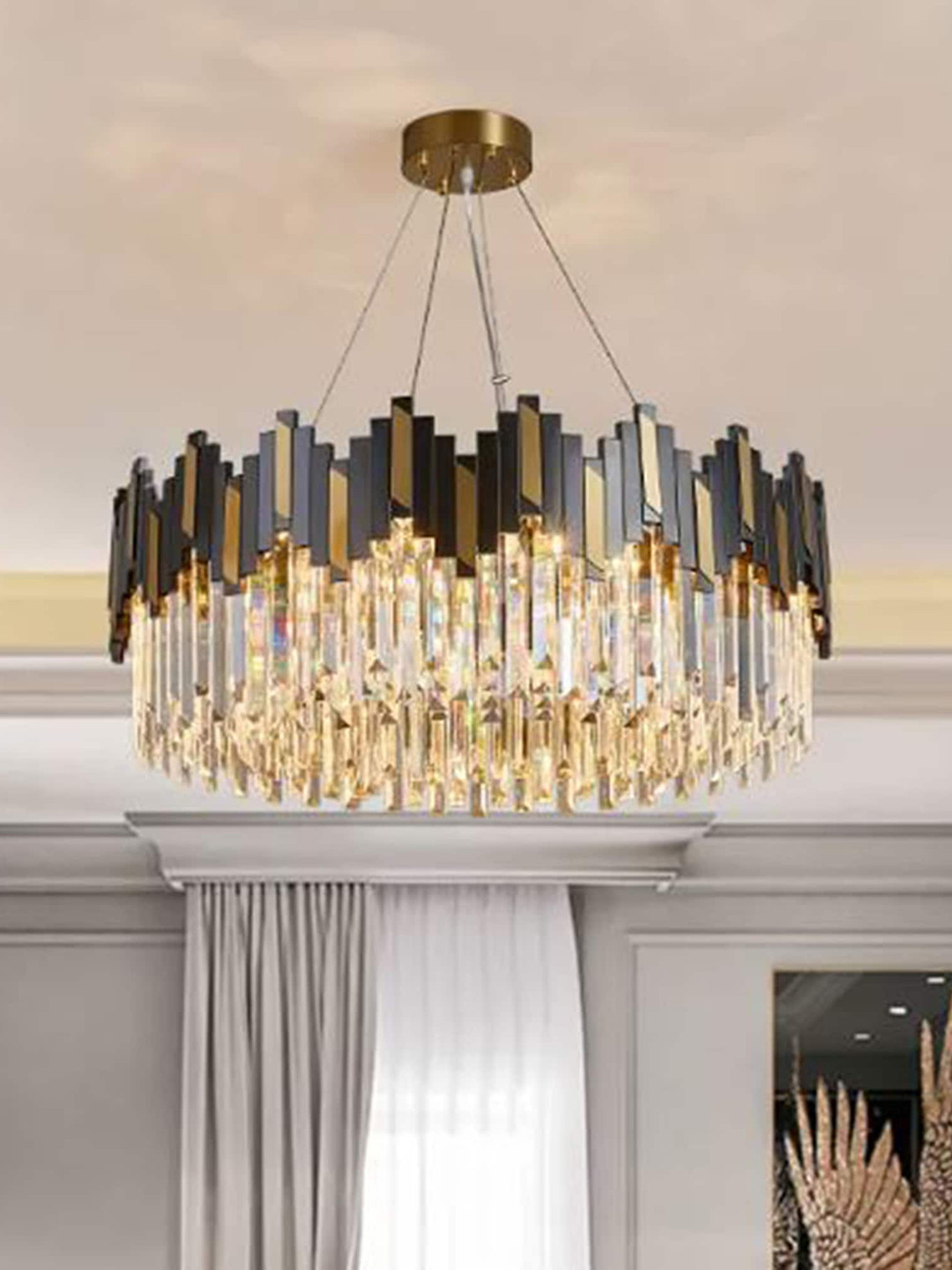 

Homesake Black & White Textured Crystal Chandelier